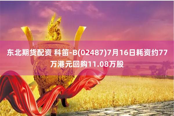 东北期货配资 科笛-B(02487)7月16日耗资约77万港元回购11.08万股