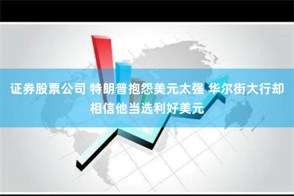 证券股票公司 特朗普抱怨美元太强 华尔街大行却相信他当选利好美元